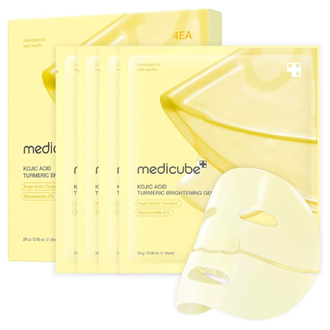 MEDICUBE KOJIC ACID TURMERIC BRIGHTENING GEL MASK (28gr * 4ea)