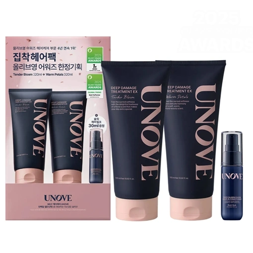 UNOVE DEEP DAMAGE TREATMENT EX SET (WARM PETALS + TENDER BLOOM) (320ml + 320ml + 30ml)