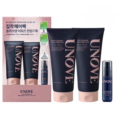 UNOVE DEEP DAMAGE TREATMENT EX SET (WARM PETALS + TENDER BLOOM) (320ml + 320ml + 30ml)