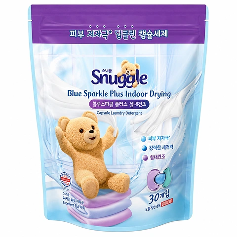 SNUGGLE BLUE SPARKLE PLUS INDOOR DRYING CAPSULE LAUNDRY DETERGENT (456g/15,2g×30ea)