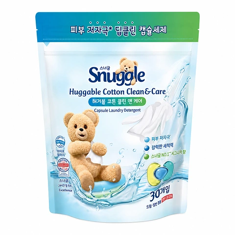 SNUGGLE HUGGABLE COTTON CLEAN&CARE CAPSULE LAUNDRY DETERGENT (456g/15.2g×30ea)