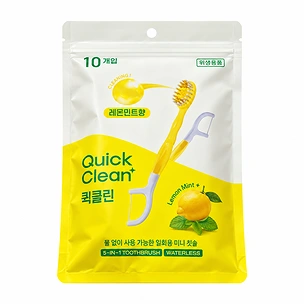 HR MEDICAL QUICK CLEAN 5-IN-1 TOOTHBRUSH LEMON MINT (10ea)