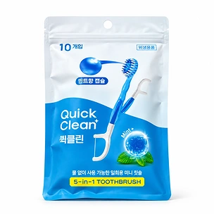 HR MEDICAL QUICK CLEAN 5-IN-1 TOOTHBRUSH MINT (10ea)
